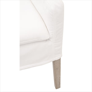 White fabric and wood detail