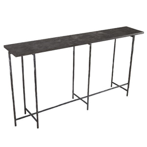 console table with iron frame