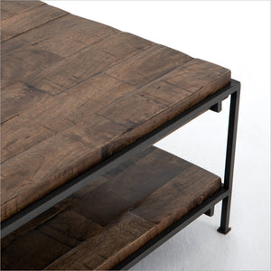wood coffee table with shelf
