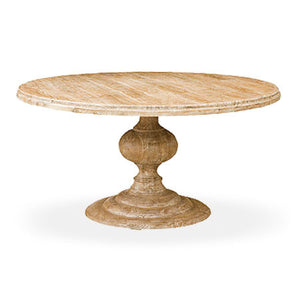 Round hardwood dining table