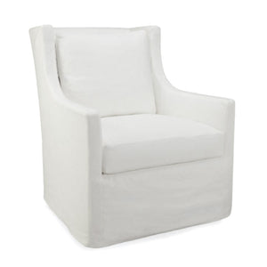 Swivel Chair in White fabric