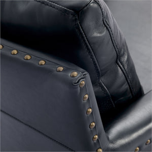 leather occasional chair with nail heads