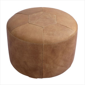 round leather ottoman