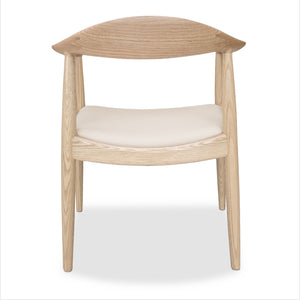 Natural Oak Armchair Leather Seat