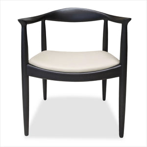 Charcoal Oak Armchair Leather seat