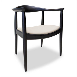 Charcoal Oak Armchair Leather seat