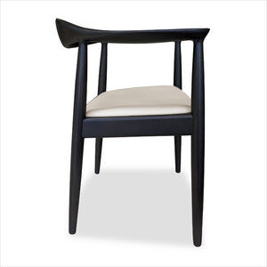 Charcoal Oak Armchair Leather seat