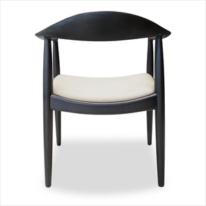 Charcoal Oak Armchair Leather seat