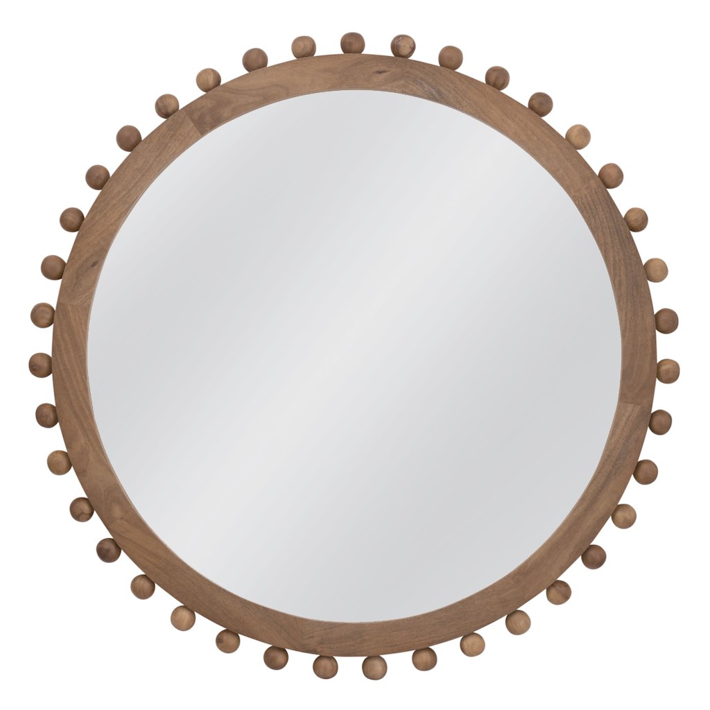 Jewel Mirror with Wood Frame