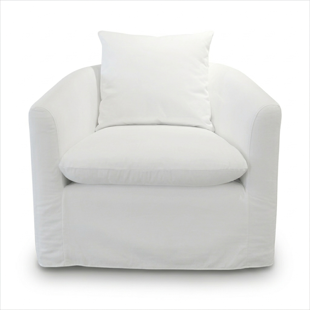 Maris Swivel Chair White Fabric