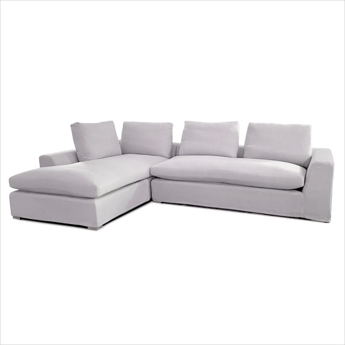 Slipcovered Sectional Topaz Granite - Right Facing Sofa / Left Facing Chaise