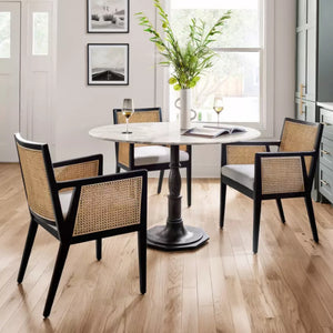 Wood Dining Chair with Natural Cane