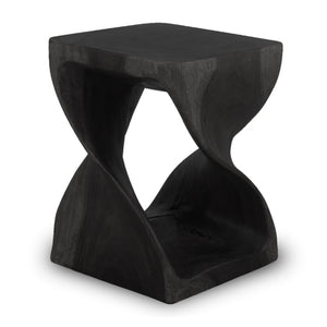 carved wood accent stool