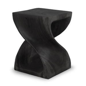 carved wood accent stool