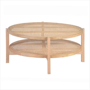 round coffee table with shelf