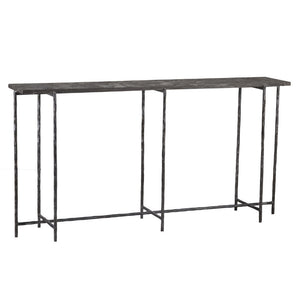 console table with iron frame