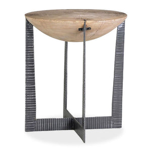 metal and wood side table