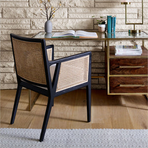 Wood Dining Chair with Natural Cane