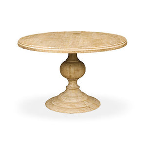 Round hardwood dining table