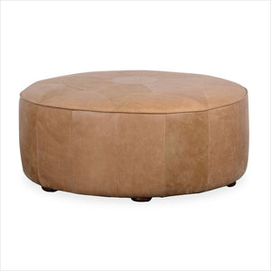 large round leather ottoman