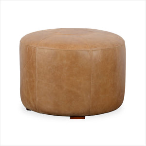 round leather ottoman