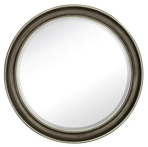 round silver leaf mirror