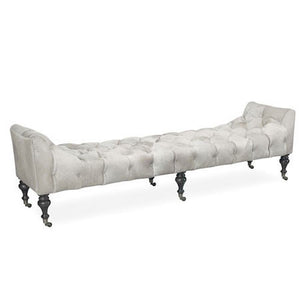 white leather hide bench