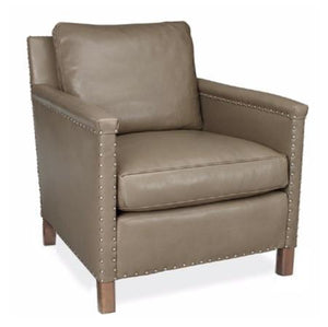 leather accent chair with nail head trim