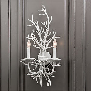 White nautical inspired iron wall sconce