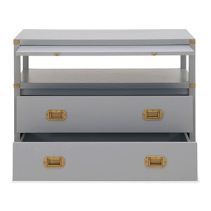 grey nightstand with 2 drawers