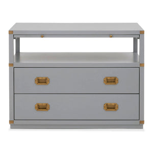 grey nightstand with 2 drawers
