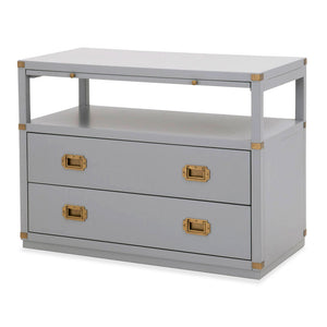 grey nightstand with 2 drawers