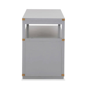 grey nightstand with 2 drawers