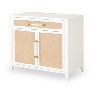 White Cabinet with Rattan doors