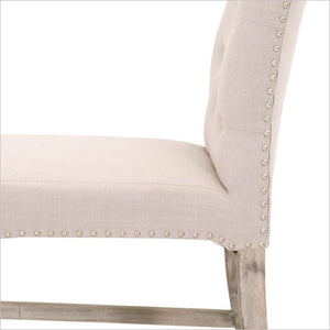 Dining Chair Linen with Silver Nailheads