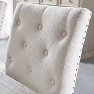 Dining Chair Linen with Silver Nailhead