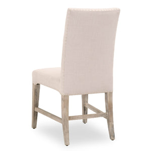 Dining Chair Linen with Silver Nailheads