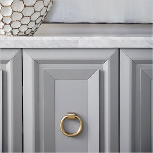 grey cabinet with marble top