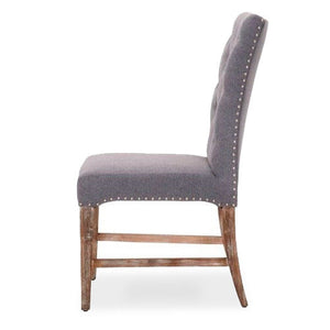 fabric side chair with tufting