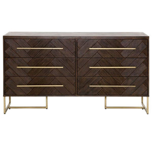 dresser with herringbone inlay