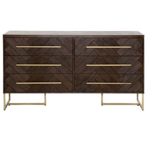 dresser with herringbone inlay