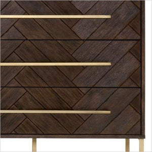 dresser with herringbone inlay