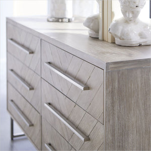 dresser with herringbone inlay