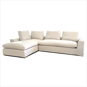 Slipcovered Sectional Natural Fabric