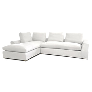 Slipcovered Sectional  Duck White Fabric