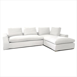 Slipcovered Sectional Duck White Fabric
