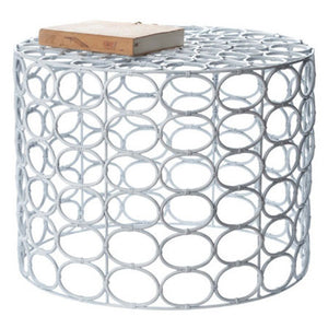 White ring accent table