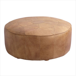 large round leather ottoman