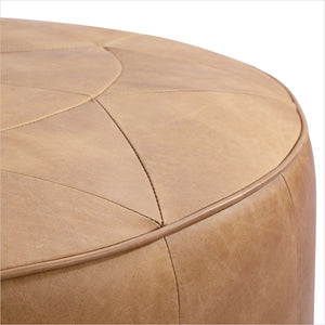 large round leather ottoman