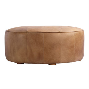 large round leather ottoman